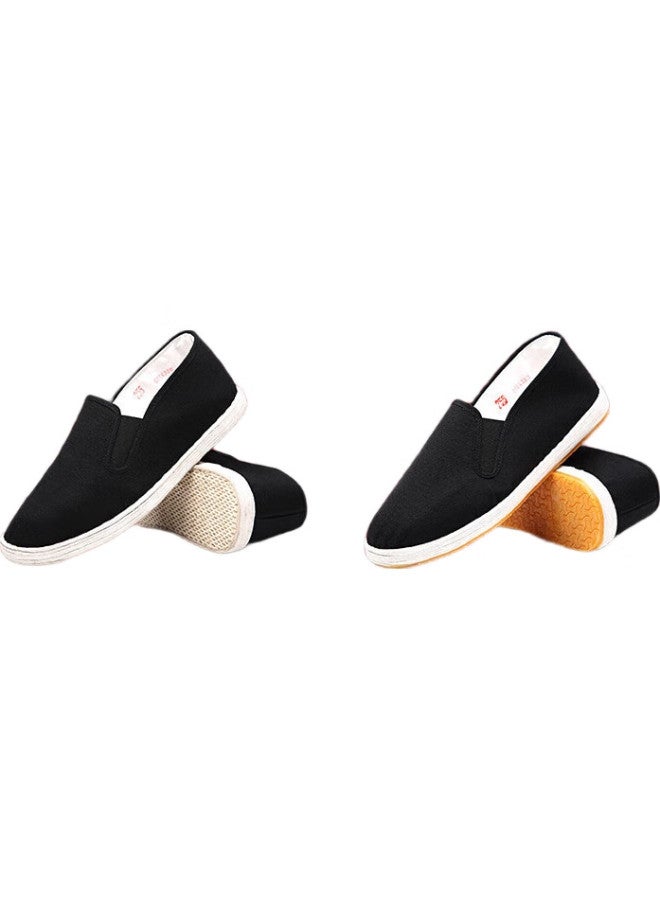 Busheyuan Casual Dad's Traditional Handmade Thousand-layer Sole Old Beijing Cloth Shoes For Men, Lfn9102, Cowhide Sole, Size 43 - Image 2