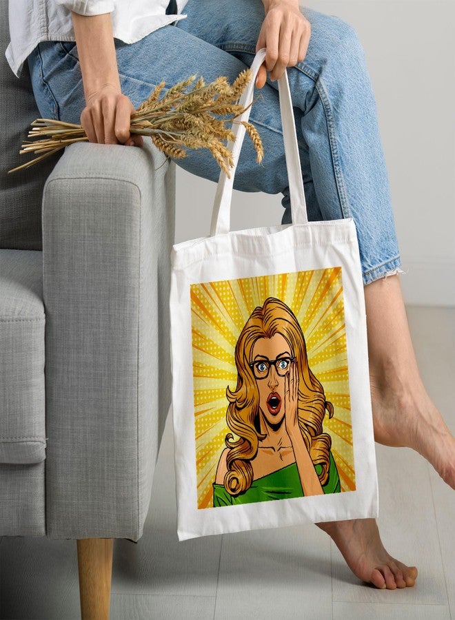 ARTBUG Tote Bag for Women with zip, Aesthetic Canvas tote bag for college girls, office, stylish and reusable - Girl - D No - 167 - Image 2