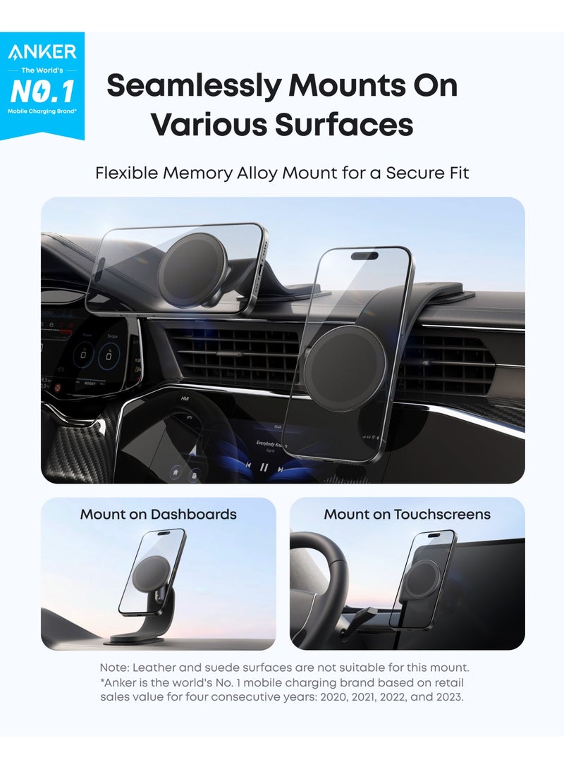 Anker Magnetic Car Mount for iPhone 16/15, 360° Adjustable Car Phone Holder with Alloy Bracket, Only for iPhone 16/16 Pro/16 Pro Max/16 Plus and More (Does Not Support Charging) - - Image 2