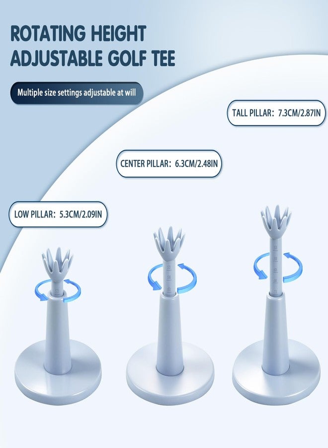 Aleybloodes 3 Pack Rotating Height Adjustable Golf Tees for Mats – 2.09" to 2.87" Rubber Driving Range Tee for Simulator & Practice, Unbreakable Octopus Holder with Clear Height Markings - Image 2