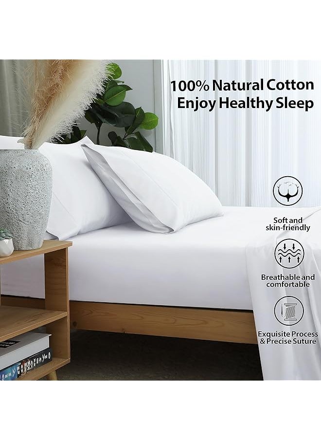 erorex 100 Percent Egyptian Cotton 1 Fitted Sheet Only 600 Thread Count King Size Fitted Sheet White 15 Inch Deep Pocket Colorfast Dyes And Shrink Resistant Soft And Silky Sateen Weave For Home And Hotel  - Image 3