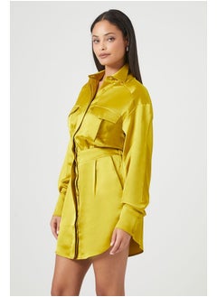 FOREVER 21 Satin Shirt Mini Dress  - Image 3