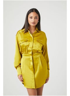 FOREVER 21 Satin Shirt Mini Dress  - Image 2