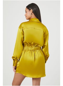 FOREVER 21 Satin Shirt Mini Dress  - Image 4