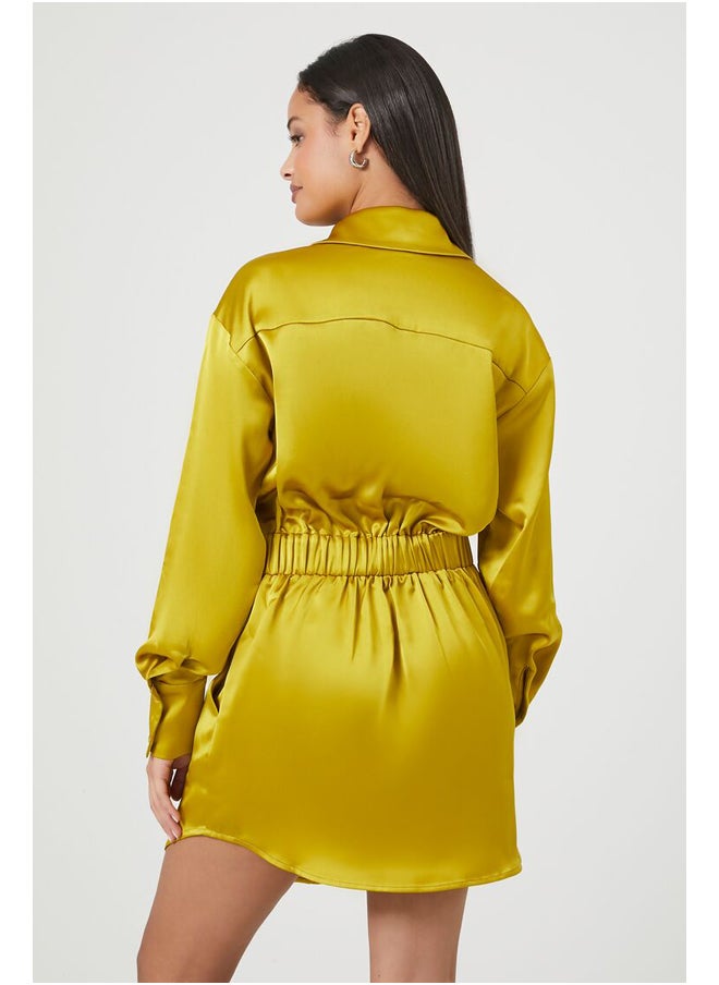 FOREVER 21 - Satin Shirt Mini Dress - Image 1