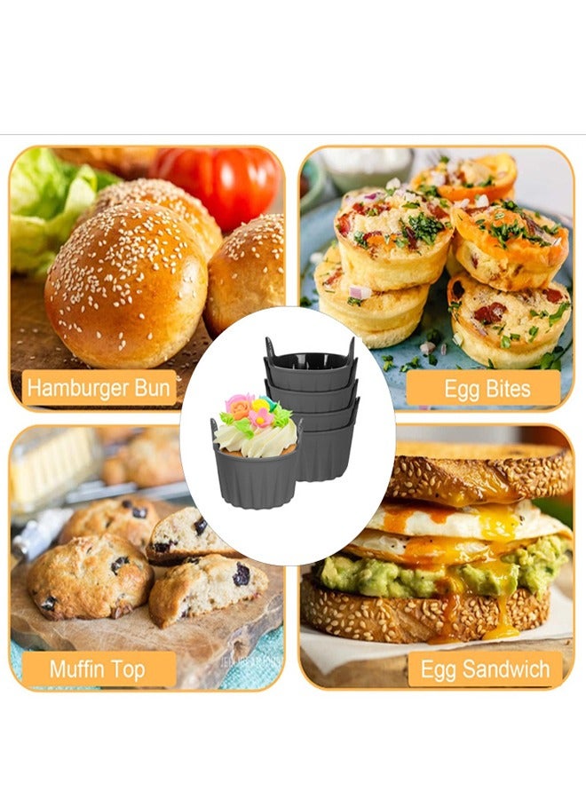 4pcs Silicone Muffin Cups, Non-Stick Silicone Baking Cups Cupcake Molds Reusable Muffin Liners - Image 4