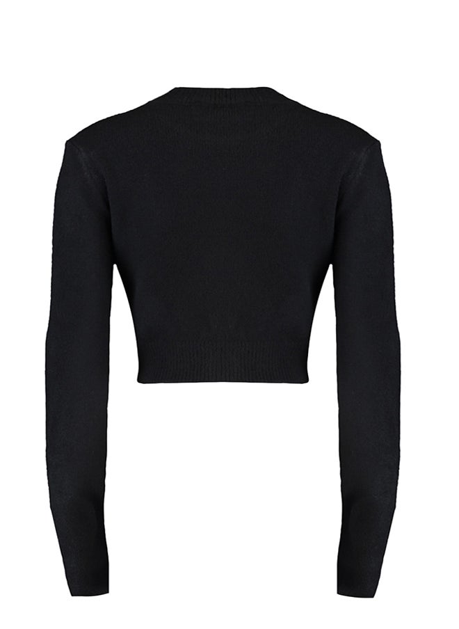 trendyol - Black Crop Soft Textured Knitwear Sweater TWOAW23KZ00730 - Image 1