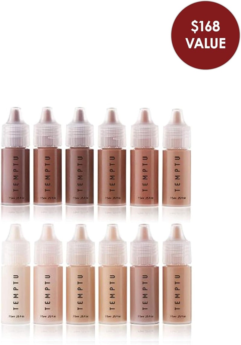 TEMPTU S/B Silicone-Based Airbrush Foundation 12-Piece Set - Professional Long-Wear Liquid Makeup for All Skin Types - Image 3