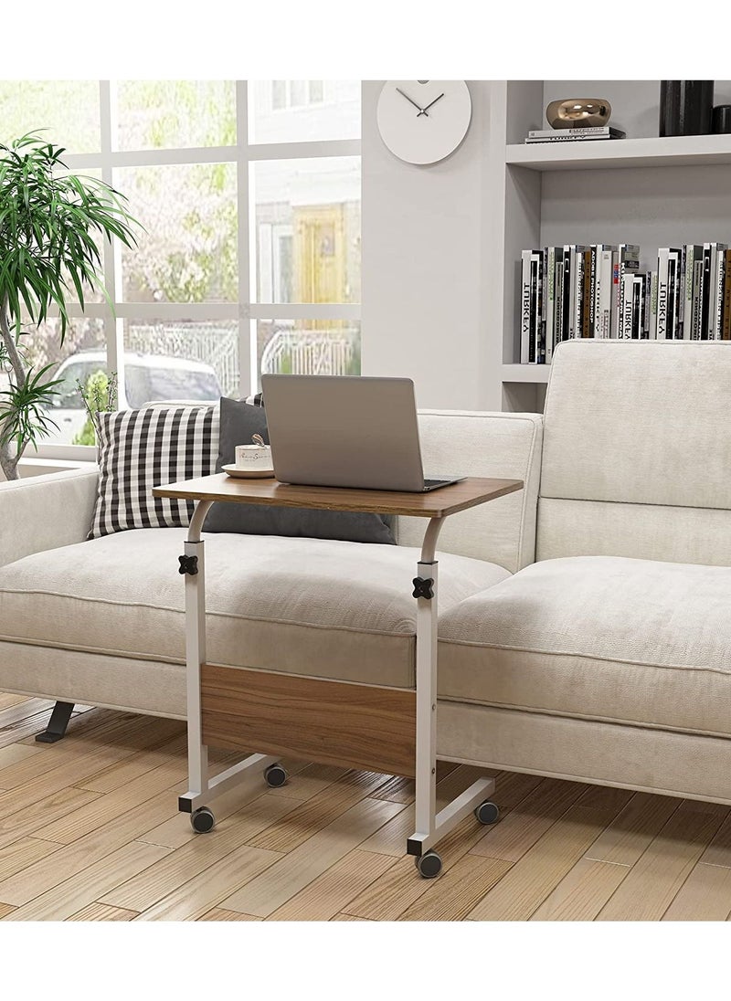 SKY-TOUCH - Laptop Table Height Adjustable Mobile Laptop Stand Coffee Table Side Table Movable Portable Adjustable Notebook Stand with Wheels for Sofa Bed Balcony Garden 60x40cm - Image 1
