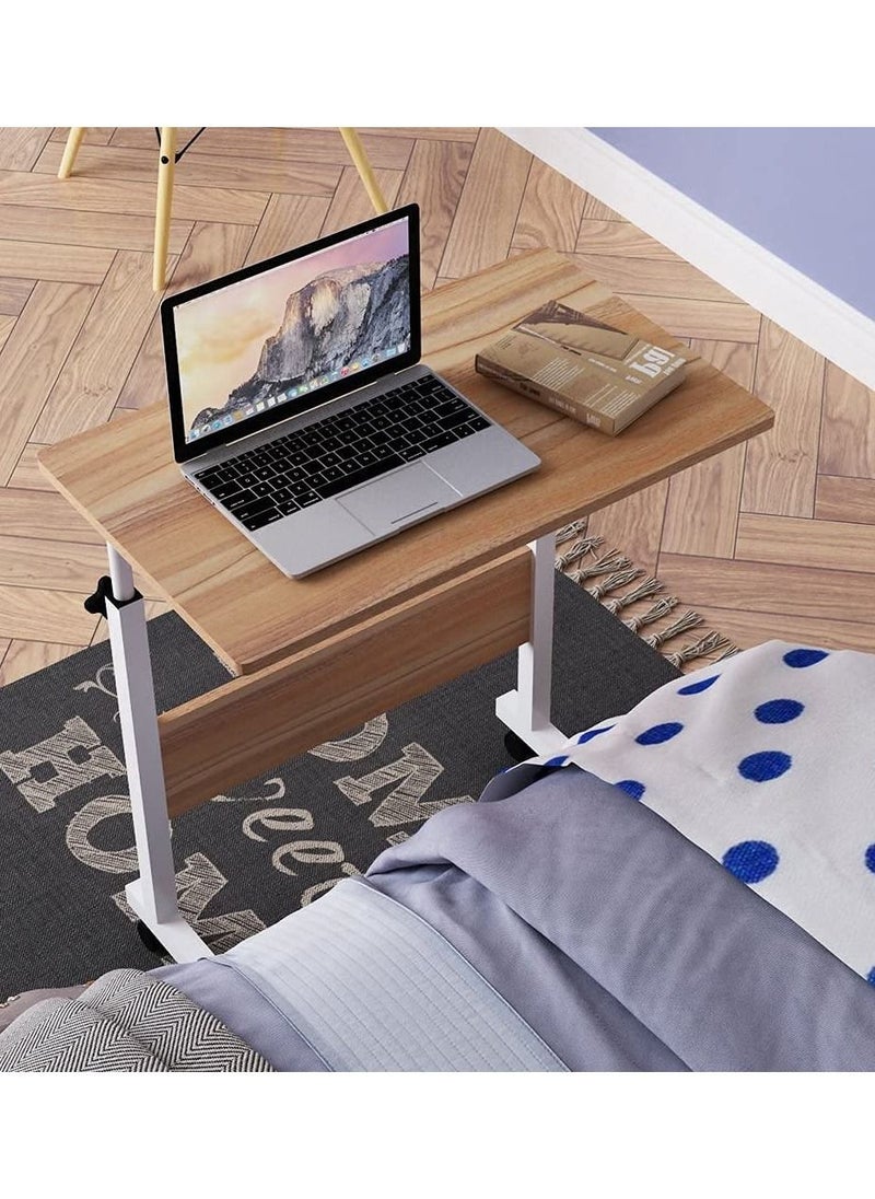 SKY-TOUCH - Laptop Table Height Adjustable Mobile Laptop Stand Coffee Table Side Table Movable Portable Adjustable Notebook Stand with Wheels for Sofa Bed Balcony Garden 60x40cm - Image 1