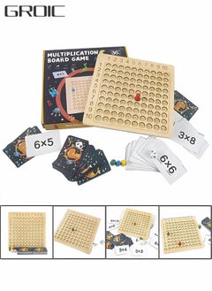 GROIC Wooden Children's Multiplication Board, Children's Learning Educational Toys, Montessori Toys, Children's Learning Competitive Games, Early Education Learning Toys, Mathematics Learning Toys  - Image 1