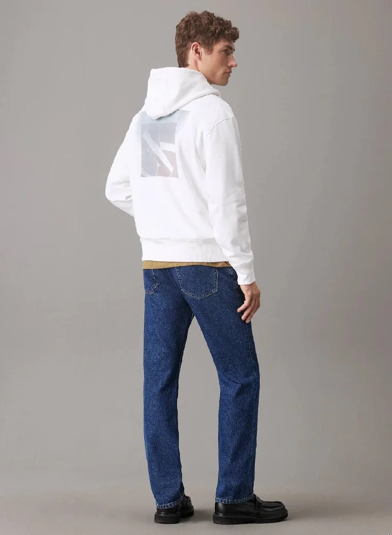 كالفن كلاين جينز هودي مزين بشعار كلفن كلاين من الخلف