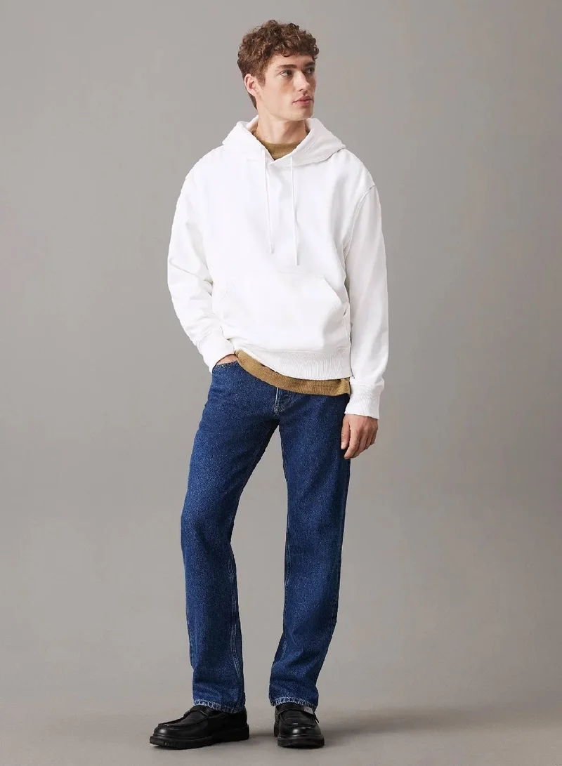 Calvin Klein Jeans Bright White Back Logo Hoodie for Men | Best Price UAE