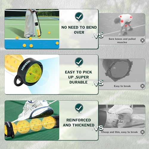 Hikeen Durable Pickleball Ball Retriever with 10 Pickleballs,Quick Pickup & Storage Pickleball Tube with Shoulder Strap for Pickleballs Accessories - Includes 10 Balls - Image 5