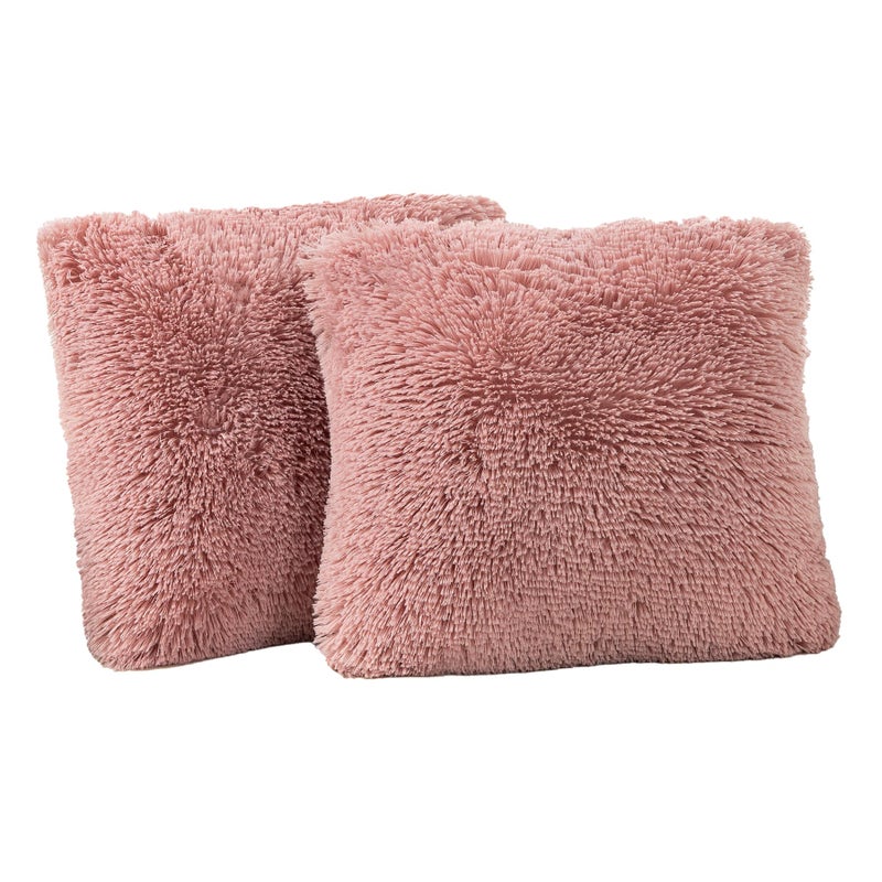 TOONOW Set of 2 Decorative Throw Pillow Covers 18x18 Fluffy Pillow CoversLuxury Faux Fur Sofa Pillow Covers for Sofa Couch Living Room Bedroom  No Pillow Insert - Image 1