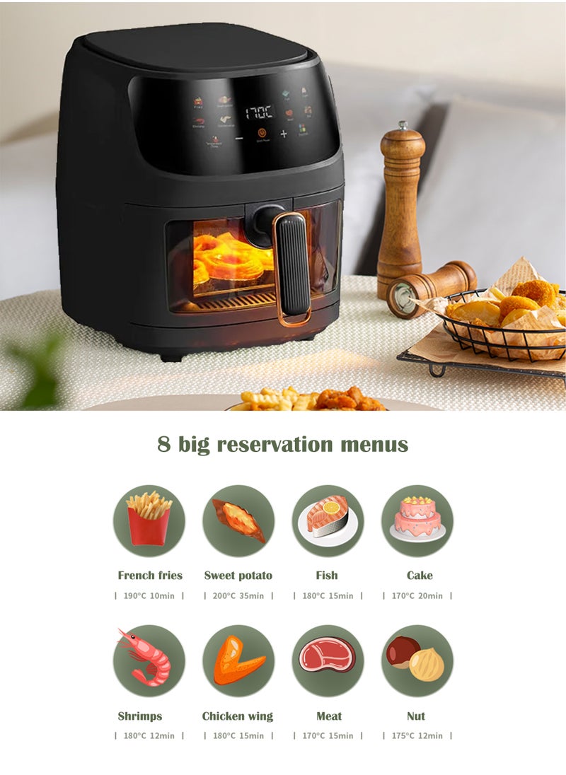 Generic - Air Fryers 6L Large Capacity Multi-Function Household Visible Circulating Hot Air Intelligent Touch Screen - Image 1