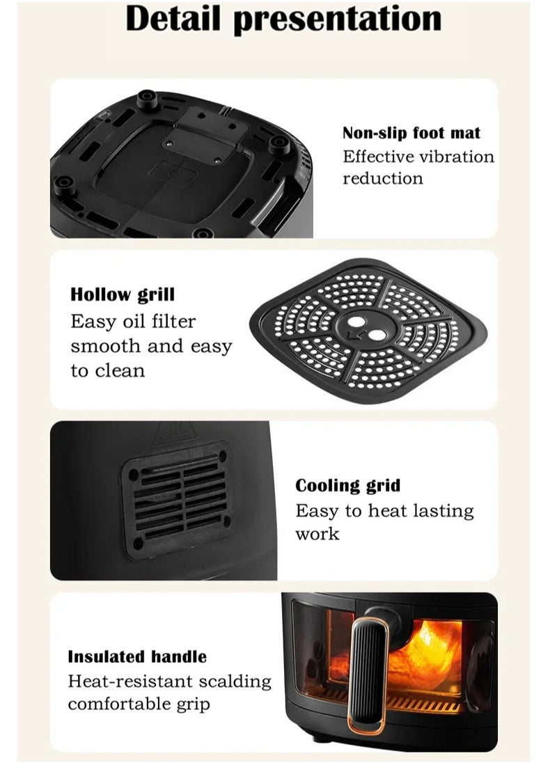 Generic - Air Fryers 6L Large Capacity Multi-Function Household Visible Circulating Hot Air Intelligent Touch Screen - Image 1