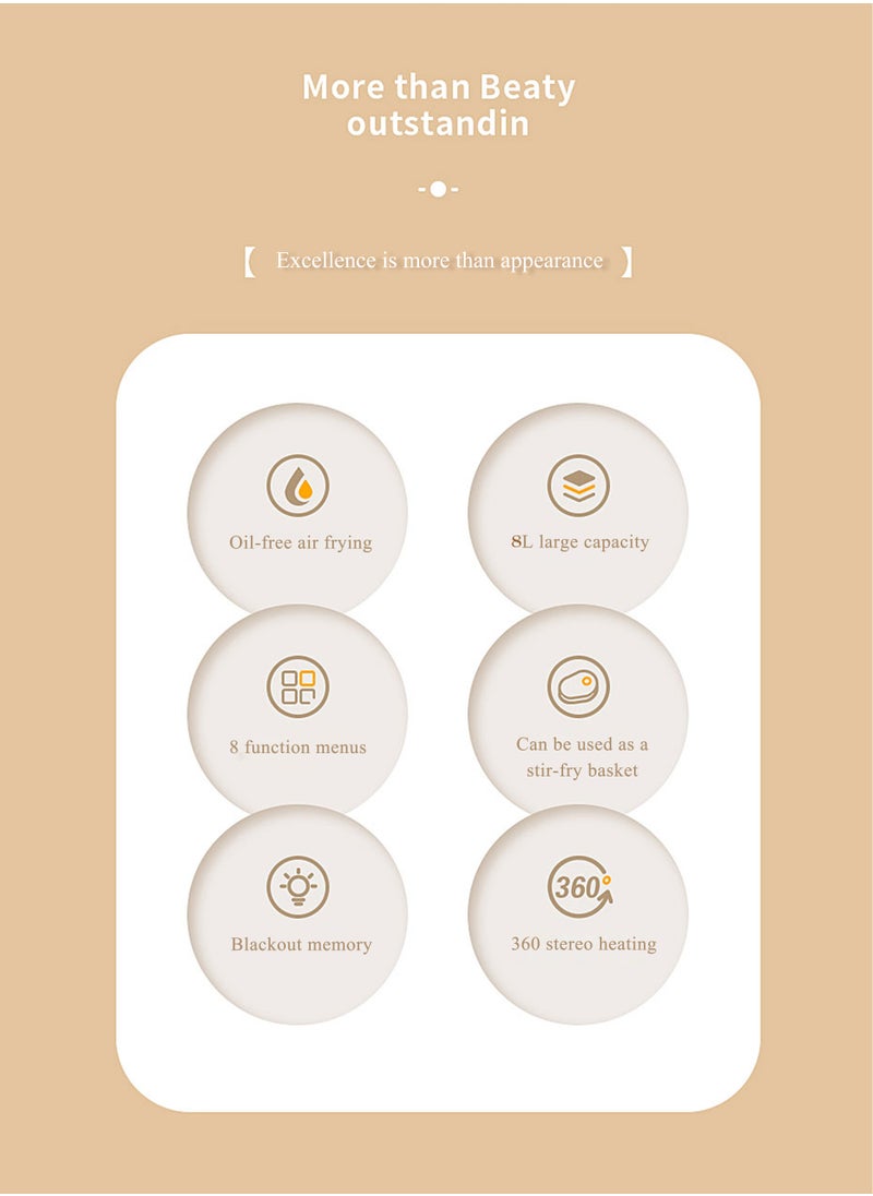 Generic - Air Fryers 6L Large Capacity Multi-Function Household Visible Circulating Hot Air Intelligent Touch Screen - Image 1