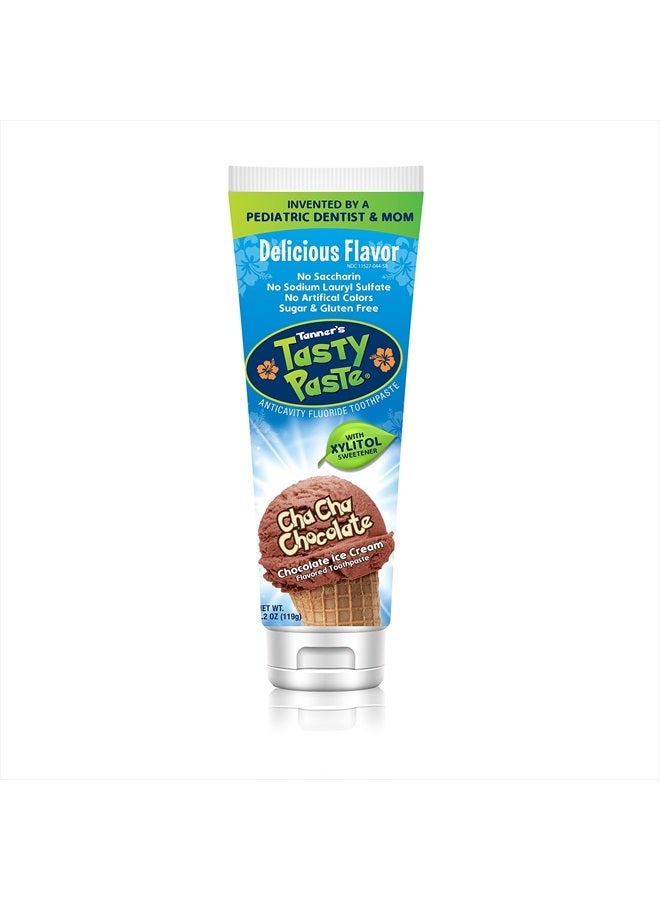 Tanner's Tasty Paste معجون أسنان الأطفال بنكهة الشوكولاتة - مضاد للتسوس بالفلورايد - Image 1