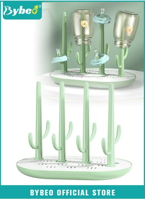 Baby Bottle Drying Rack, Babies Feeding Bottle Drainer, BPA Free, Detachable Bottles Dryer, Bottle Holder Stand for Saving Place, Bottle Bracket Storage  with Removable Brackets and Tray