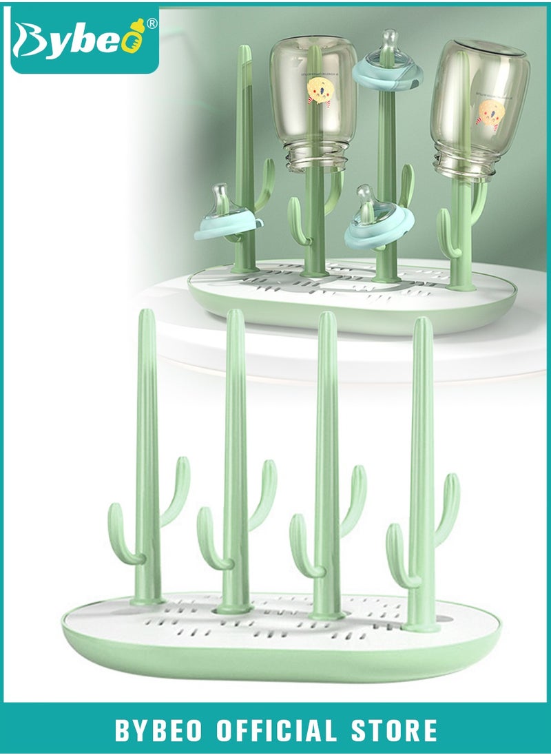 Bybeo Baby Bottle Drying Rack, Babies Feeding Bottle Drainer, BPA Free, Detachable Bottles Dryer, Bottle Holder Stand for Saving Place, Bottle Bracket Storage  with Removable Brackets and Tray  - Image 1