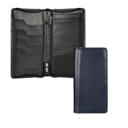 HAMELIN Unisex Vegan Leather Passport Holder | RFID Blocking Technology|Passport Holder for Family 4|Travel Organiser,Pasport Pouch Case for Men,Women with 4 Pasport Cover Slots & 8 Card Slots|Blue - Image 1