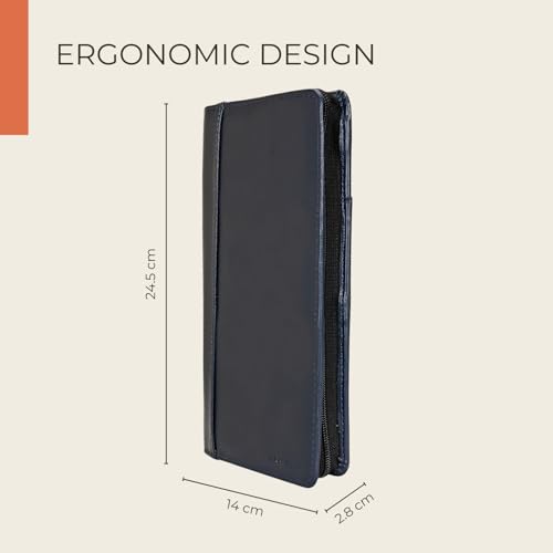 HAMELIN Unisex Vegan Leather Passport Holder | RFID Blocking Technology|Passport Holder for Family 4|Travel Organiser,Pasport Pouch Case for Men,Women with 4 Pasport Cover Slots & 8 Card Slots|Blue - Image 4