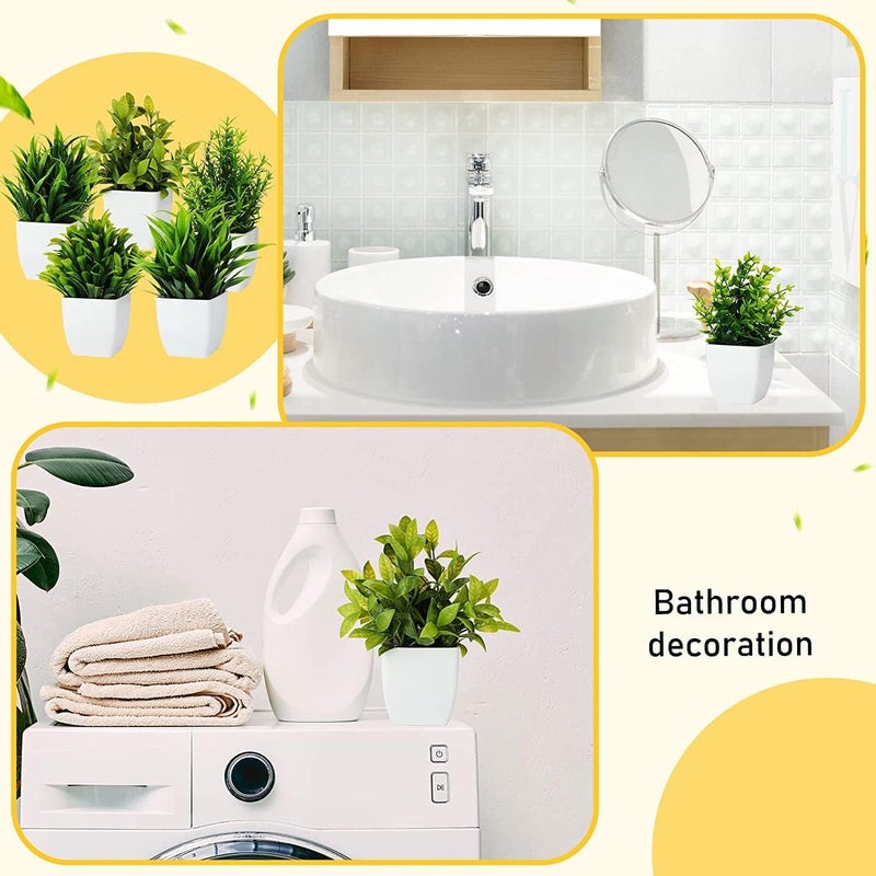Dekorly Artificial Potted Plants, 30 Pack Artificial Plastic Eucalyptus Plants Small Indoor Potted Houseplants, Small Faux Plants for Home Decor Bathroom Office Farmhouse (Set 0F 30) - Image 4