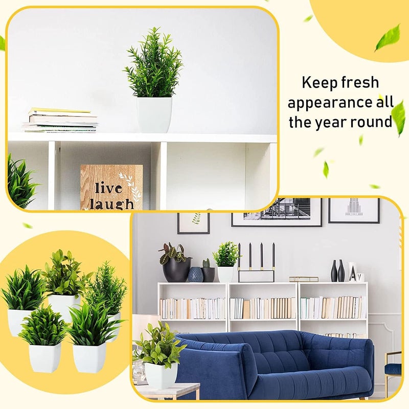 Dekorly Artificial Potted Plants, 30 Pack Artificial Plastic Eucalyptus Plants Small Indoor Potted Houseplants, Small Faux Plants for Home Decor Bathroom Office Farmhouse (Set 0F 30) - Image 3