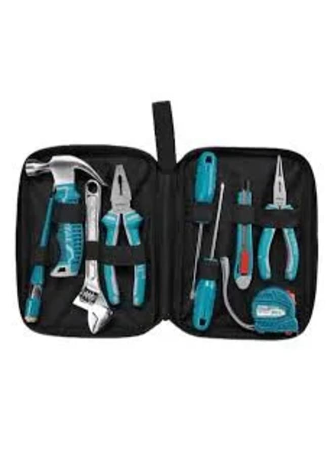 TOTAL Manual Tool Set 9 Pieces Black - Image 1