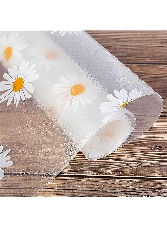 HOOKOR Shelf Liner, Waterproof Non-Adhesive Drawer Liner, EVA Liner, Non-Slip Cabinet Liner, Durable Strong Grip Liner, for Kitchen Cabinets, Shelves, Fridge, Wire Shelf (Daisy, 17.7 x 79 Inch - Image 2
