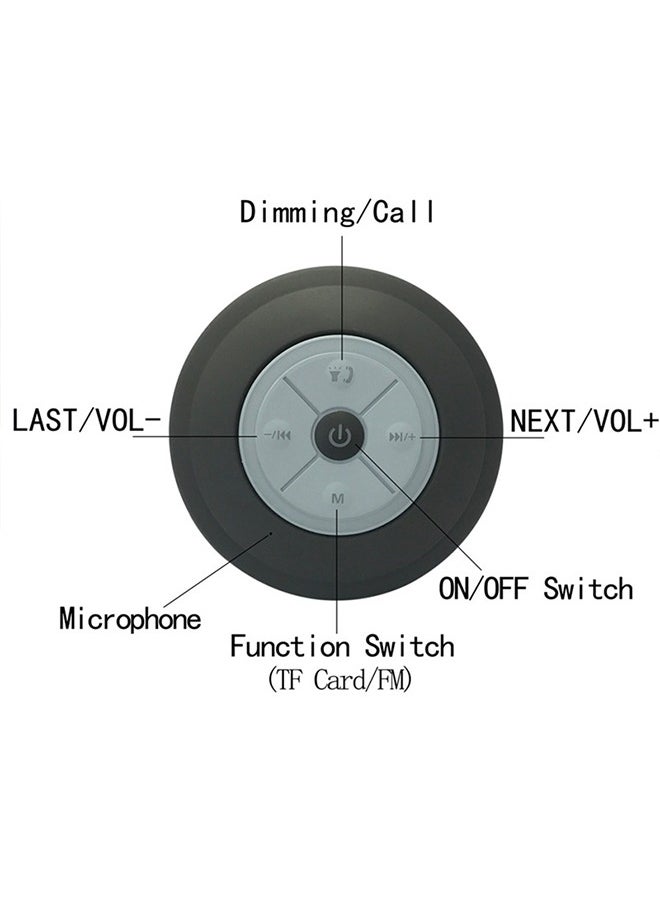 Generic - Q9 Radio card LED Bluetooth speaker Wireless bts06 Bathroom waterproof suction cup wireless small speaker - Image 1