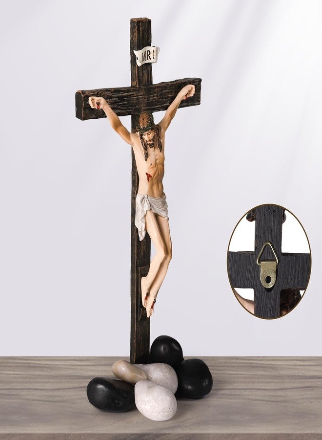 TALPGOD Crucifix Wall Cross,Jesus Cross Home Décor,Jesus Statue Catholic Hanging Crosses for Wall Art,Religious Wall Crucifix Decor,Crucifijos Catolicos Crosses Wall Decor 10 Inch - Image 5