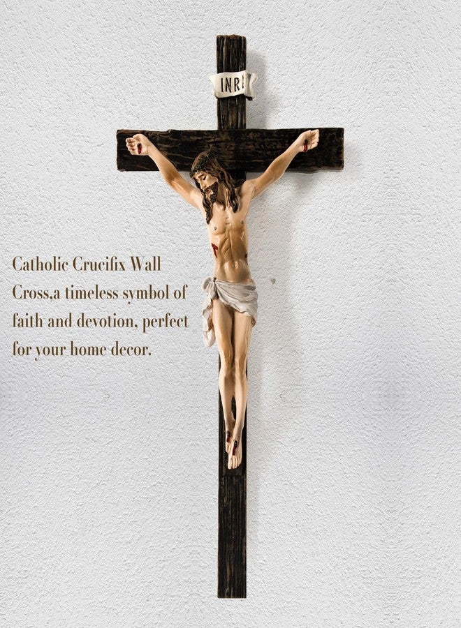 TALPGOD Crucifix Wall Cross,Jesus Cross Home Décor,Jesus Statue Catholic Hanging Crosses for Wall Art,Religious Wall Crucifix Decor,Crucifijos Catolicos Crosses Wall Decor 10 Inch - Image 4