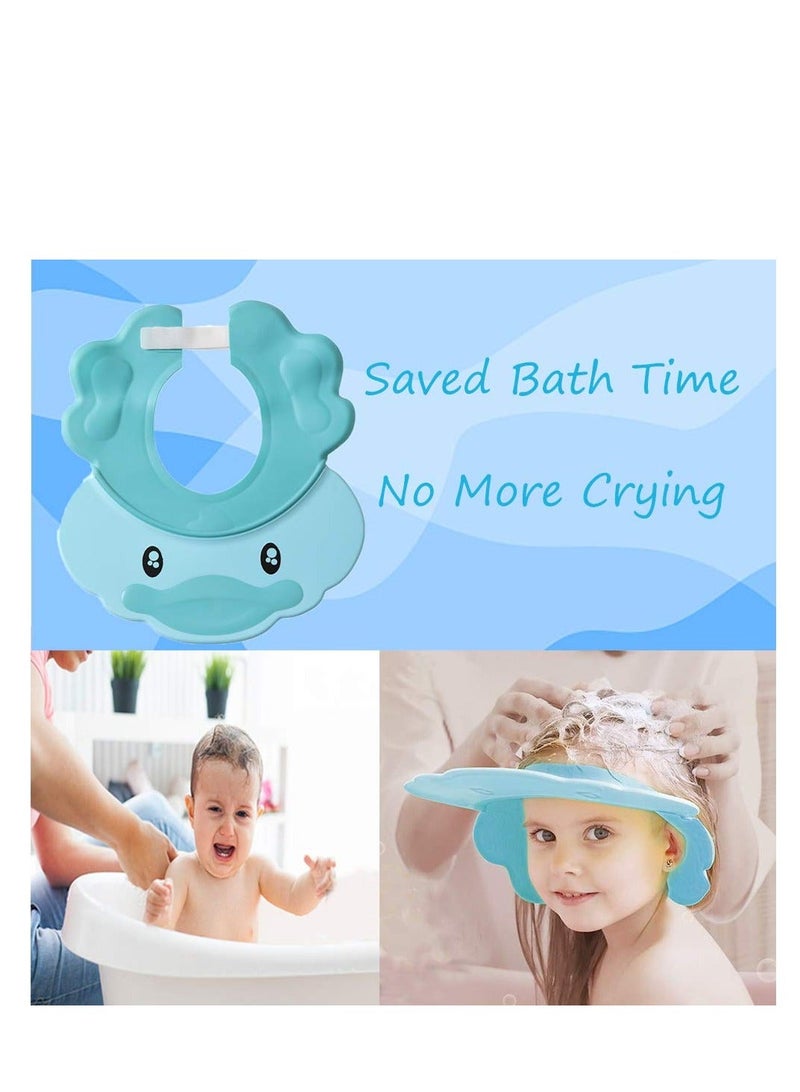 NIBEMINENT Baby Shower Cap, Blue Adjustable Silicone Shampoo Bath Waterproof Bathing Hat, Infants Soft Protection Safety Protect Eye Ear, for Toddlers Kids Children - Image 5