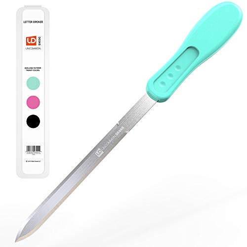Uncommon Desks Office Letter Opener - Stainless Steel Knife-Edge Blade, Ergonomic Grip Handle (Mint Green, 1 Pieces) - Image 1