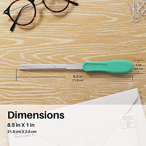 Uncommon Desks Office Letter Opener - Stainless Steel Knife-Edge Blade, Ergonomic Grip Handle (Mint Green, 1 Pieces) - Image 5