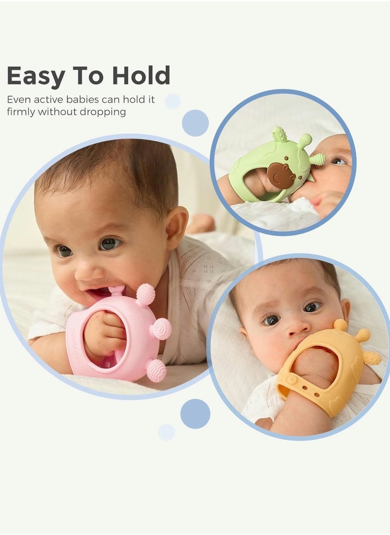 Momcozy Baby Teether Toys, Baby Teething Toys, Baby Teething Relief, Food Grade Silicone Teether Baby Toys, Baby Teether 0-6 Months,Teething Toy 6-12 Months, Baby Essential  - Image 5
