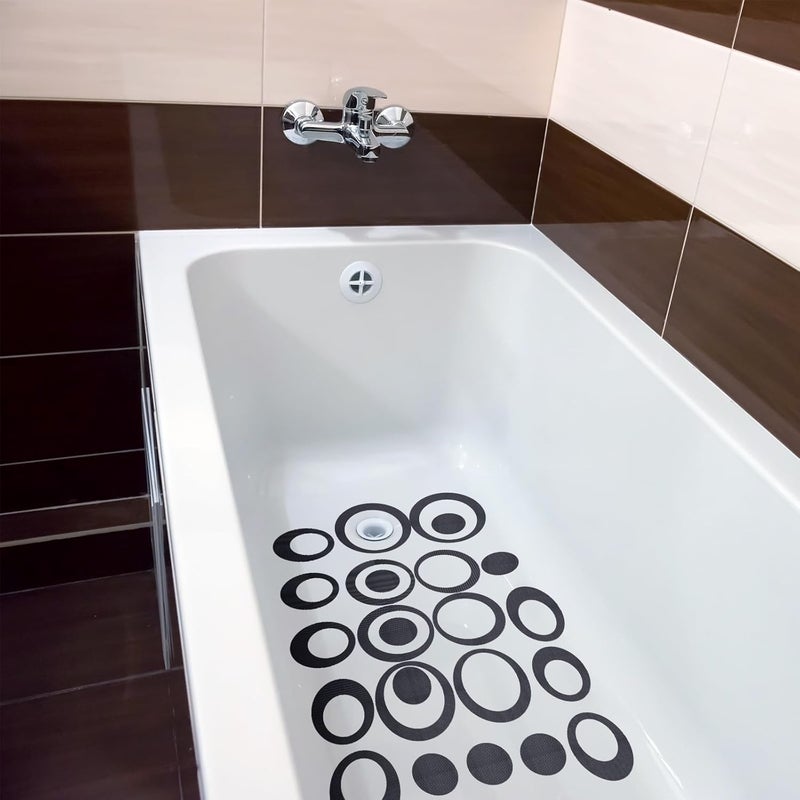 Tenare 45 Pieces Non Slip Bathtub Stickers for Adults Adhesive Anti Slip Oval Bath Treads Stickers Traction to Tubs Shower Traction Decals Appliques for Bath Showers Pools Boats Stairs(Gray) - Image 2