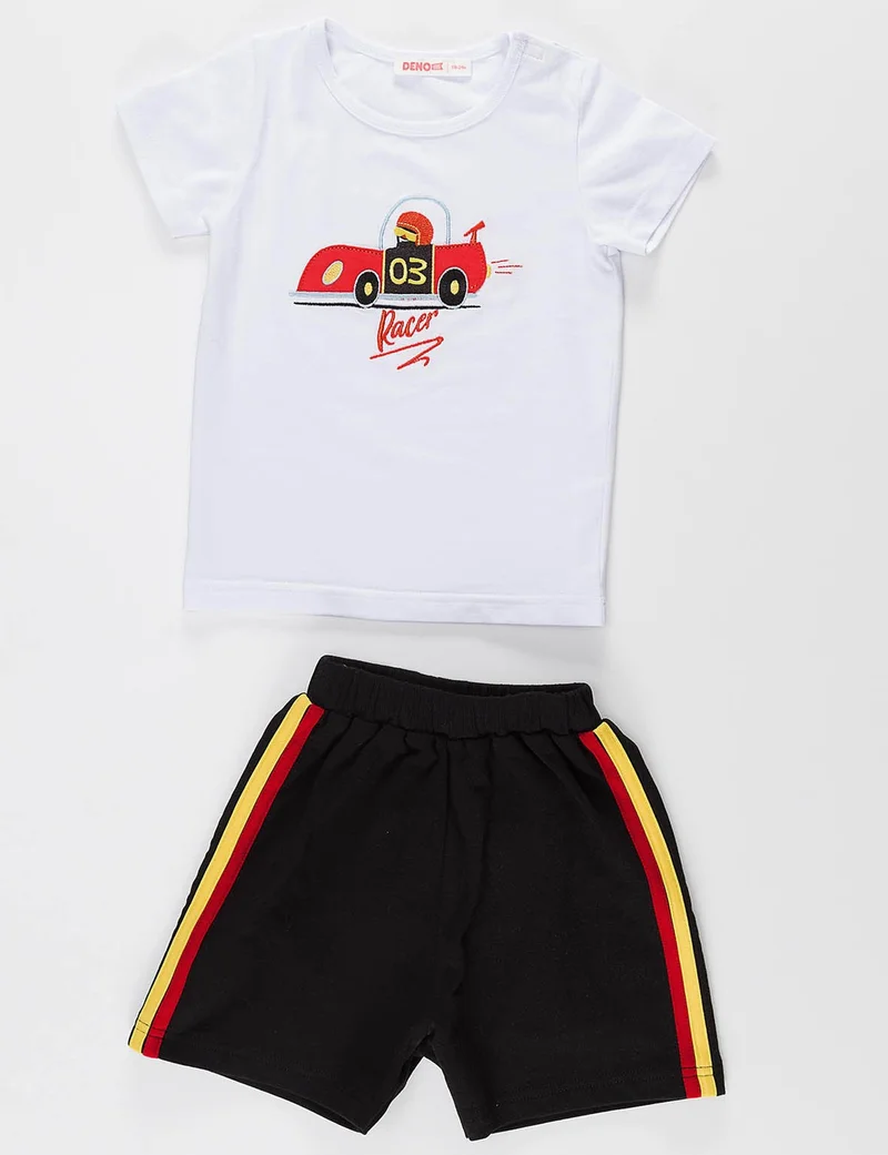 Denokids Baby Racer 03 Baby Boy T-shirt Shorts Set
