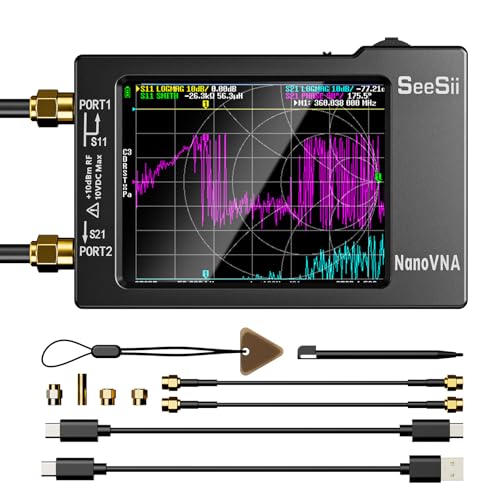 SEESII Nanovna-H Vector Network Analyzer,Upgraded HW3.7 9KHz-1.5GHz MF HF VHF UHF Antenna Analyzer, Measuring S Parameters, Voltage Standing Wave Ratio,Phase,Delay,Smith Chart,Support Data Storage - Image 1