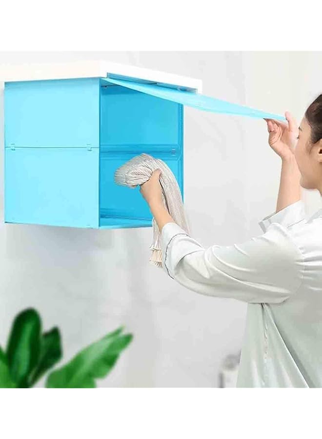 erorex Bathroom Folding Storage Cabinet Bathroom Shower Clothes Storage Shelf Waterproof Mural Punch Free Organizer Rack - Image 2