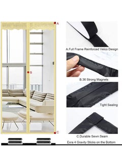 KASTWAVE Insulated Door Curtain - Thermal Magnetic Self-Sealing Door Screen - EVA Keep Bugs Out - Keep Warm in Winter Cool in Summer - Hand Free Closure (100 x 210CM)  - Image 2