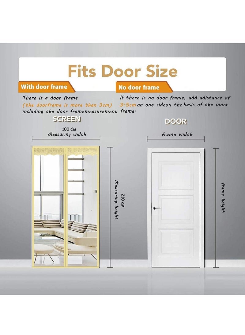 KASTWAVE Insulated Door Curtain - Thermal Magnetic Self-Sealing Door Screen - EVA Keep Bugs Out - Keep Warm in Winter Cool in Summer - Hand Free Closure (100 x 210CM) - Image 4