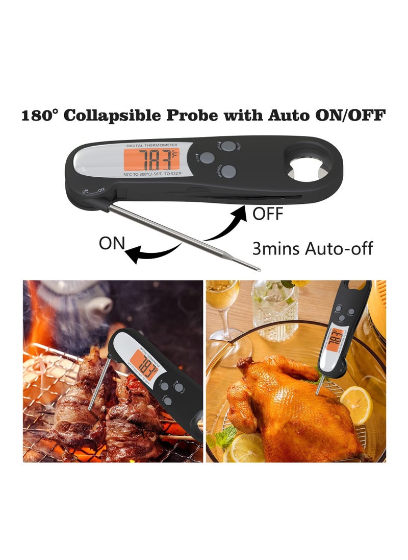 SYOSI - Meat Thermometer with Probe, Instant Read Food Thermometer for Cooking Waterproof, Backlight, Ultra-Fast Accurate, Accessories with Backlight & Calibration for Candy, BBQ Grill, Liquids, Beef, Turkey - Image 1