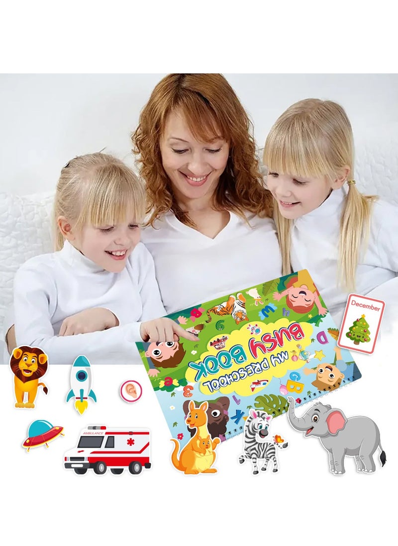 YelaJoy Preschool Learning Activities 32 Pages Busy Book, Montessori Toys for Toddlers, Preschool Activity Binder for Kids Early Educational Learning Materials and Coloring Book for Boys & Girls  - Image 2
