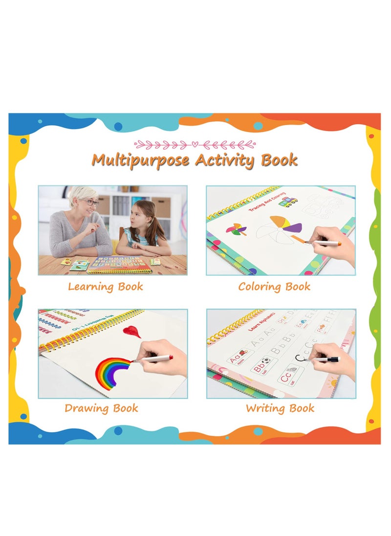 YelaJoy Preschool Learning Activities 32 Pages Busy Book, Montessori Toys for Toddlers, Preschool Activity Binder for Kids Early Educational Learning Materials and Coloring Book for Boys & Girls  - Image 5