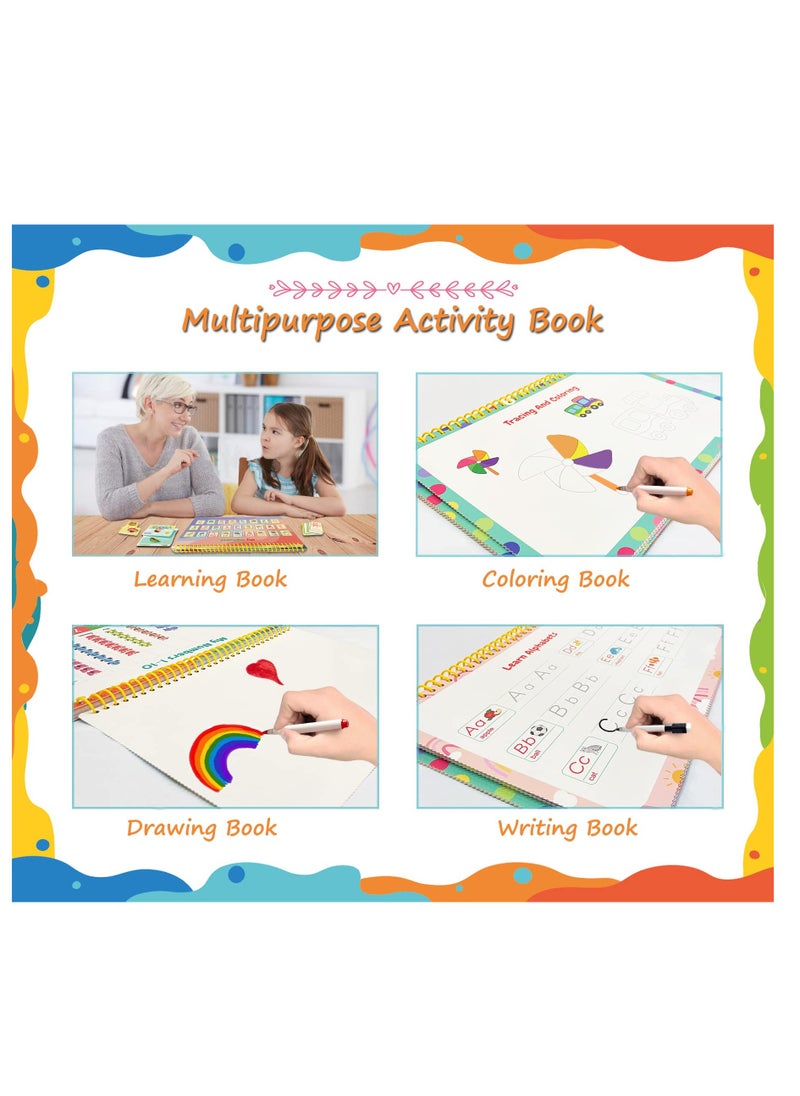 YelaJoy Preschool Learning Activities 32 Pages Busy Book, Montessori Toys for Toddlers, Preschool Activity Binder for Kids Early Educational Learning Materials and Coloring Book for Boys & Girls  - Image 4