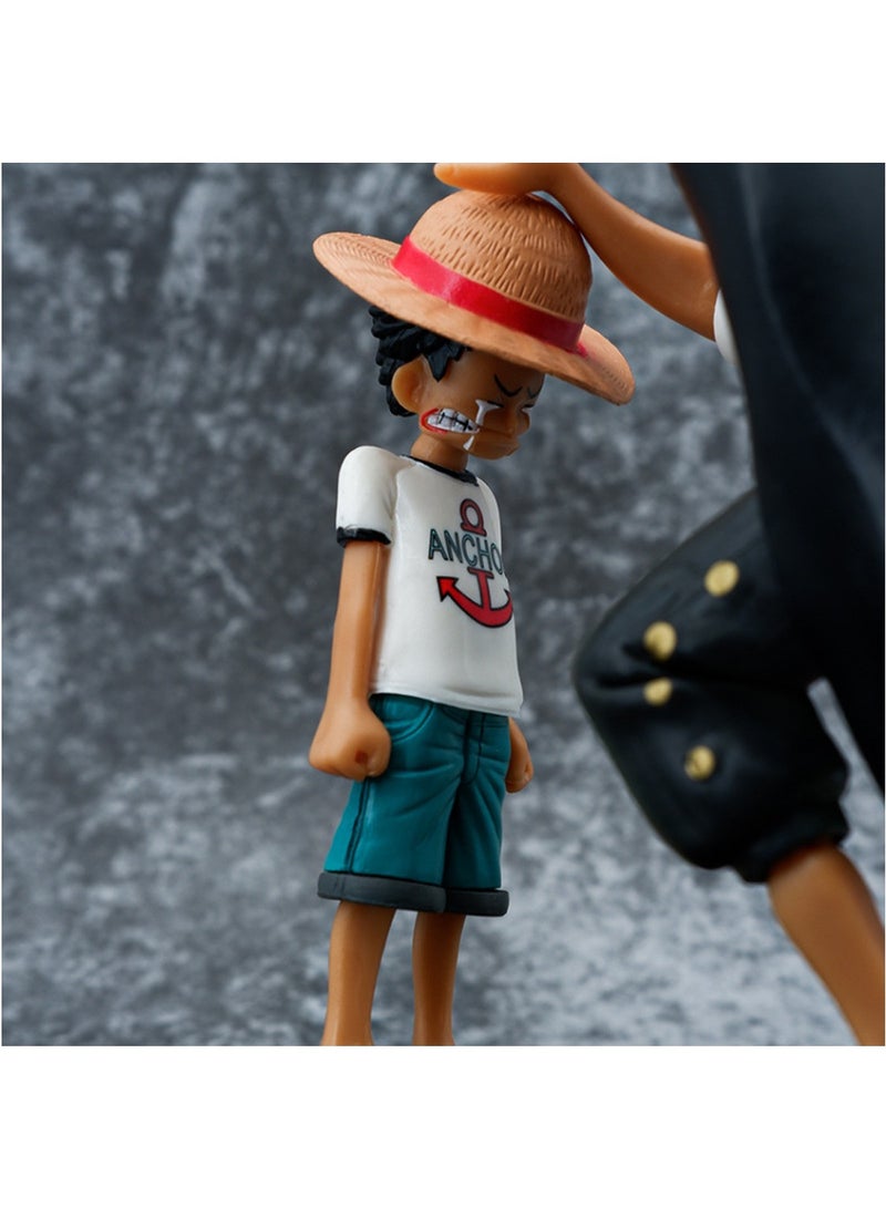Sailing Animation Pirate Luffy Red Hair Shanks Pat Head Hand Model Straw Hat Luffy Red Hair Shanks Pat Head Scene Version Model Ornaments 18Cm  - Image 4