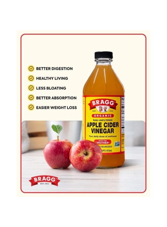 Bragg Organic Apple Cider Vinegar with the mother - unfiltered, 473ml - Image 2